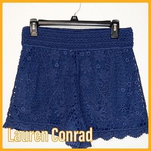 Lauren Conrad - Navy Blue Lace Shorts